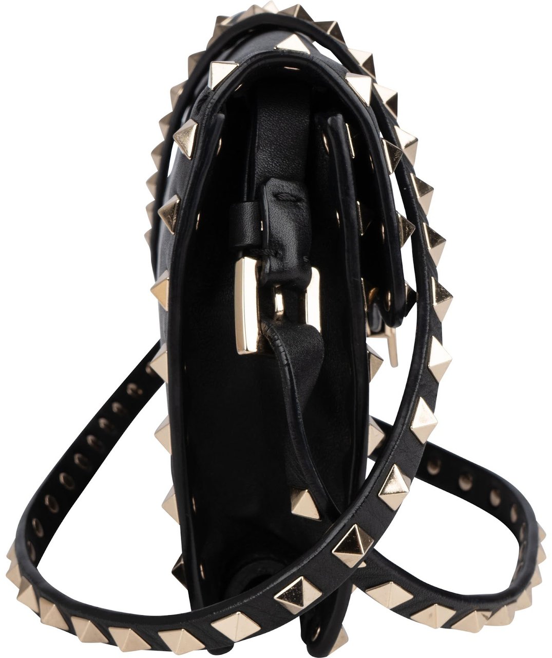 Valentino Valentino Garavani Rockstud Flap Crossbody Bag Zwart