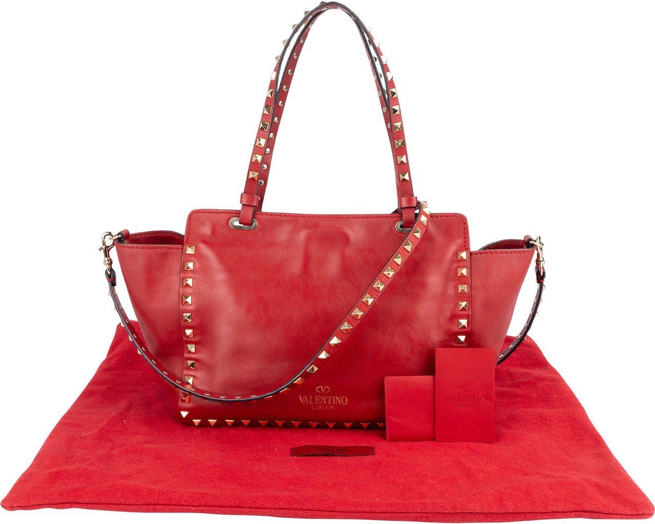 Valentino Valentino Garavani Rockstud Small Tote Shoulder Bag Rood