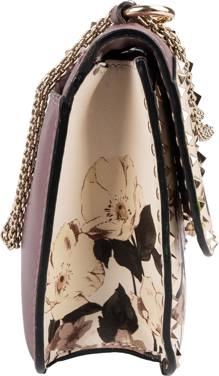 Valentino Valentino Leather Rockstud Lock Floral Crossbody Bag Divers
