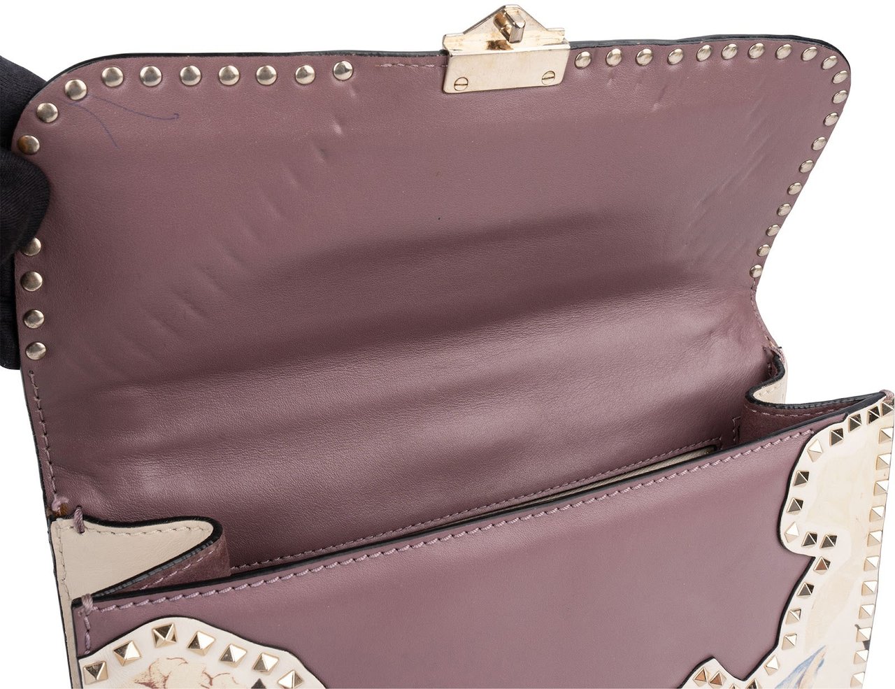 Valentino Valentino Leather Rockstud Lock Floral Crossbody Bag Divers
