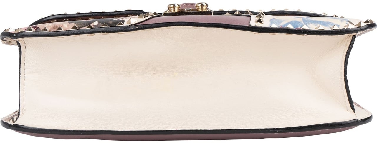Valentino Valentino Leather Rockstud Lock Floral Crossbody Bag Divers