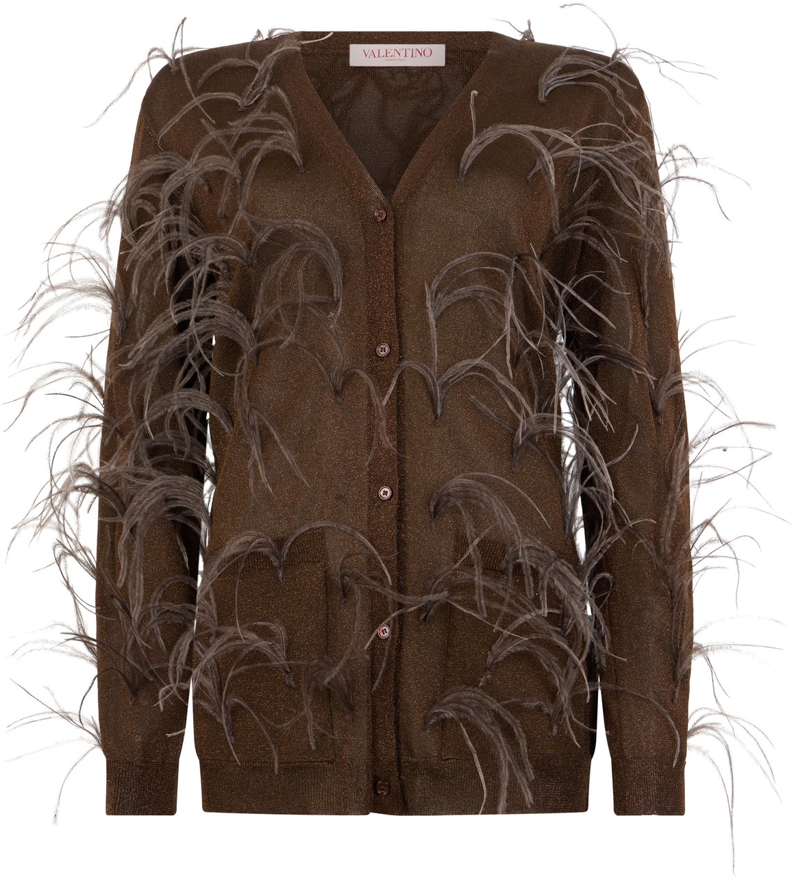 Valentino Short cardigan with decorative inserts Bruin