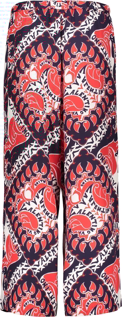 Valentino Comfortable pants with geometric pink and purple pattern Rood