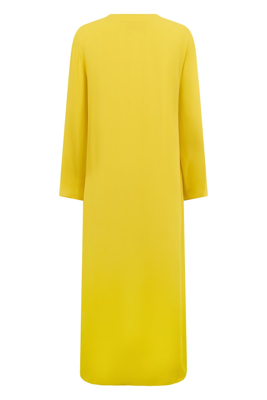 Valentino Long yellow elegant dress with long sleeves Geel