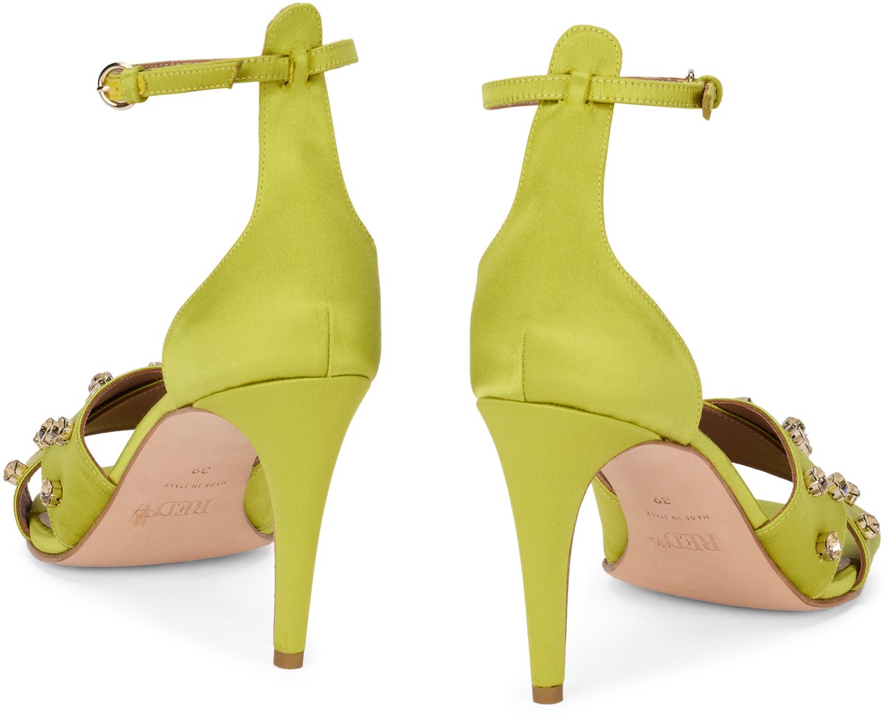Valentino Acid yellow sandal with elegant high heel. Geel