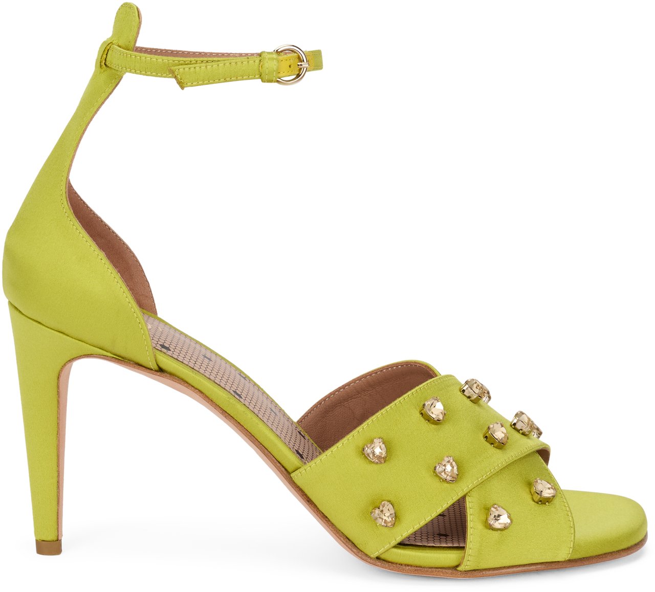 Valentino Acid yellow sandal with elegant high heel. Geel