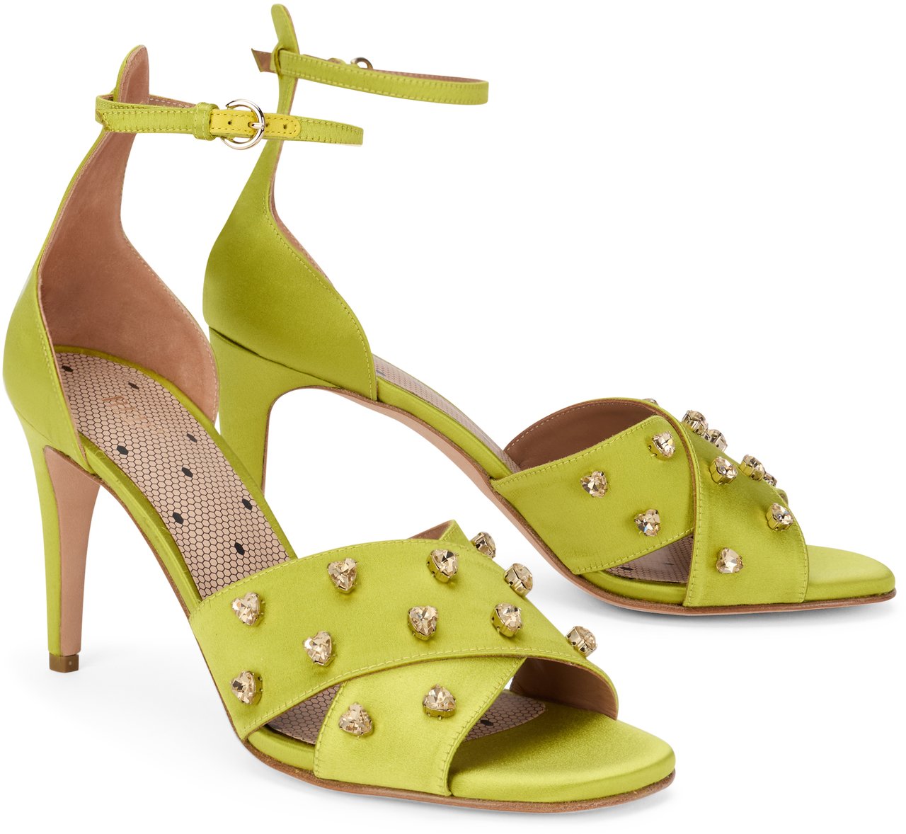 Valentino Acid yellow sandal with elegant high heel. Geel