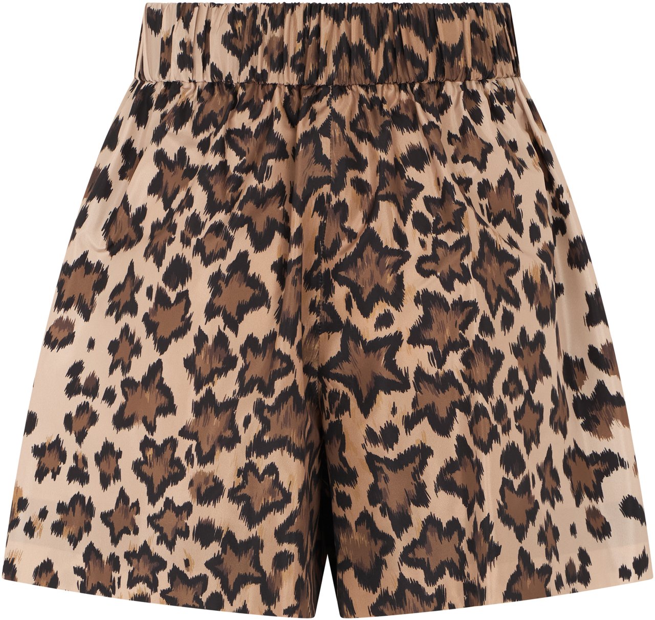 Valentino Leopard print summer shorts, elegant and refined. Neutraal
