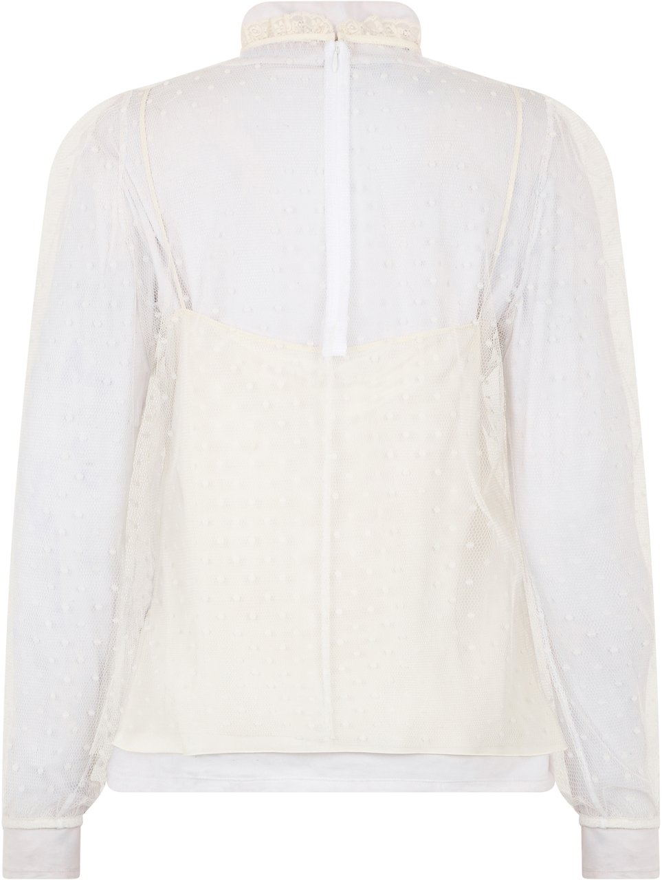 Valentino White cream colored blouse with long sleeves and an elegant and sophisticated design. Neutraal