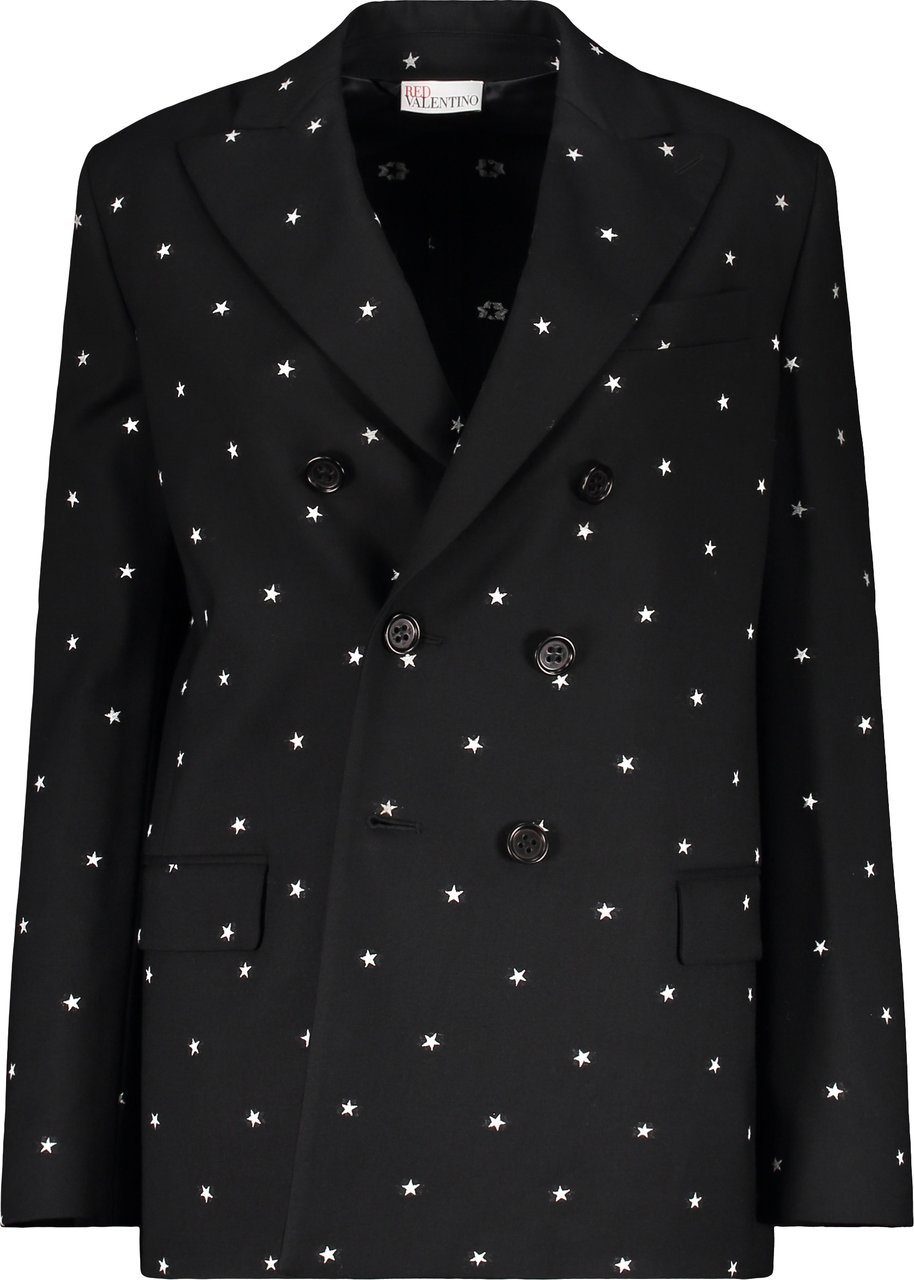 Valentino Elegant black blazer with versatile decorative pattern Zwart