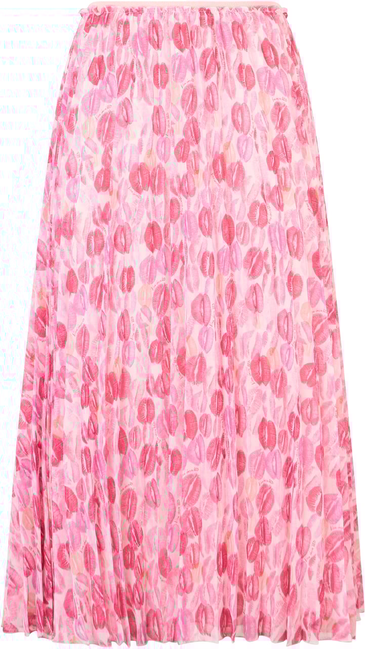 Valentino Long pink skirt with print, versatile and playful. Roze