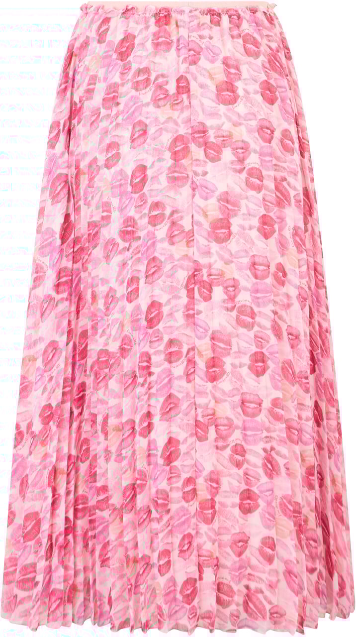 Valentino Long pink skirt with print, versatile and playful. Roze