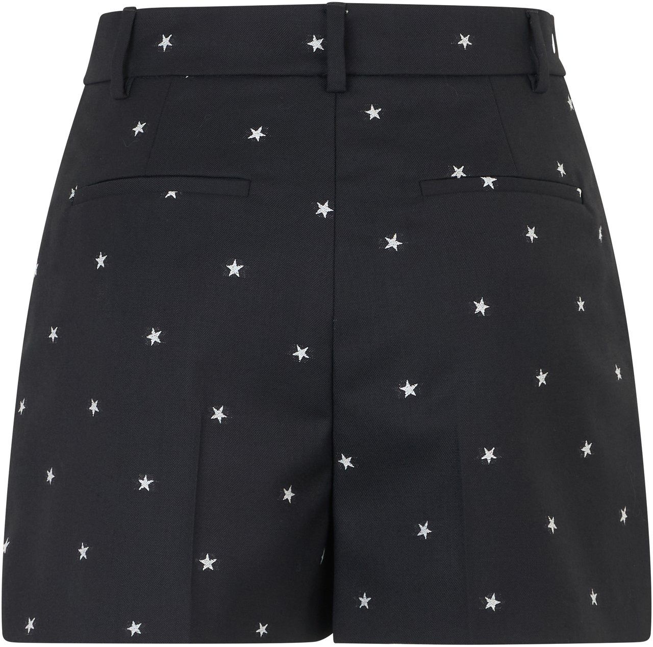 Valentino Black shorts with white stars, lightweight summer shorts. Zwart
