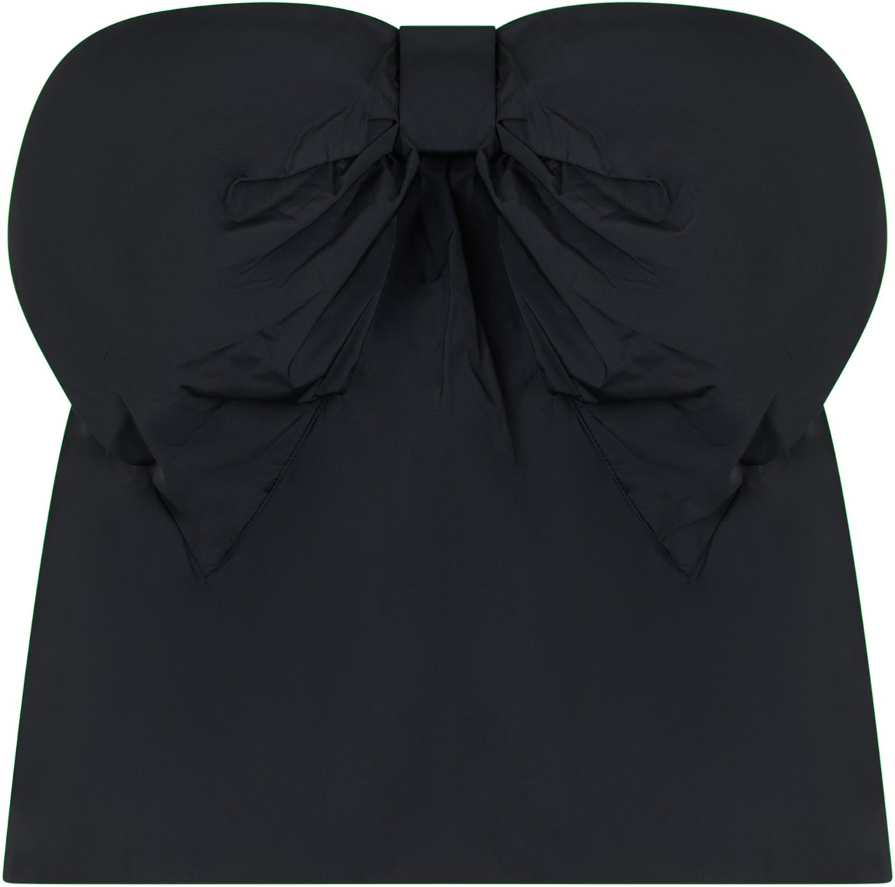 Valentino Top without straps black with elegant bow. Zwart