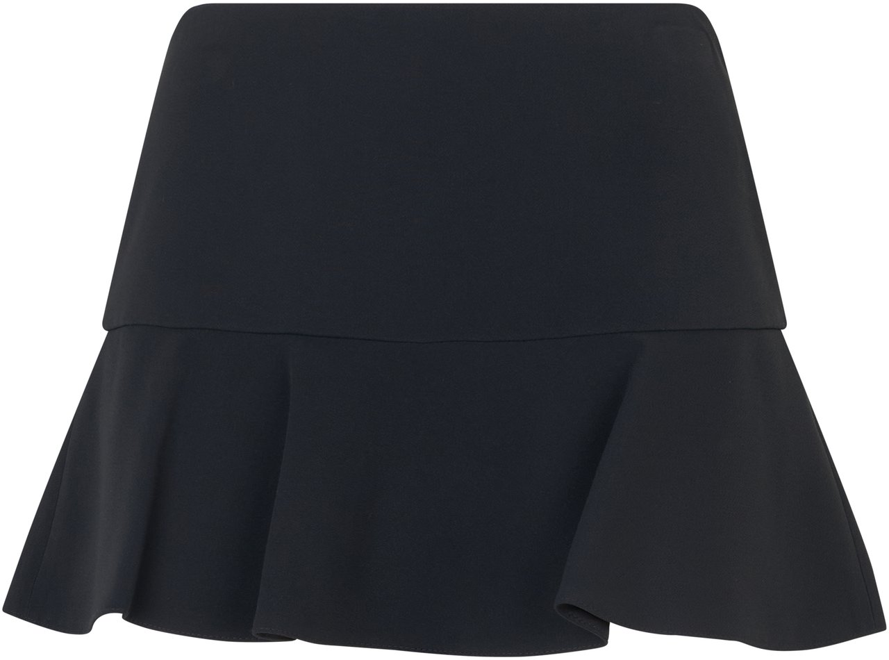 Valentino Short black skirt, minimal and versatile. Zwart