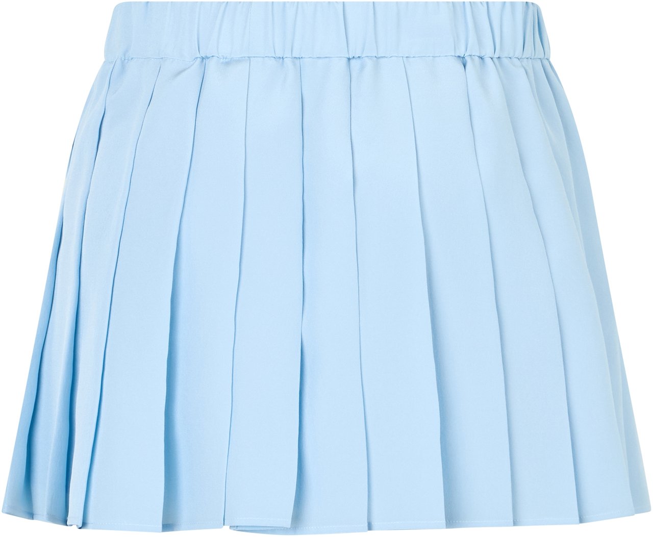 Valentino Short blue skirt with pleats for summer and elegant. Lichtblauw