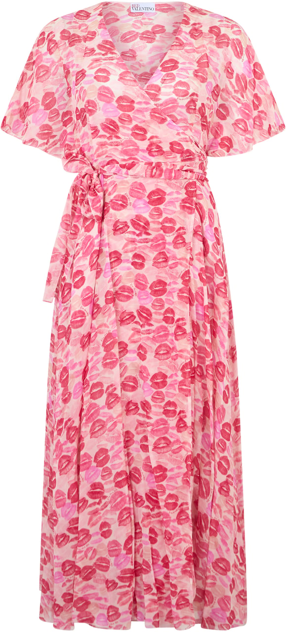 Valentino Long dress in shades of pink with print, refined and versatile design. Roze