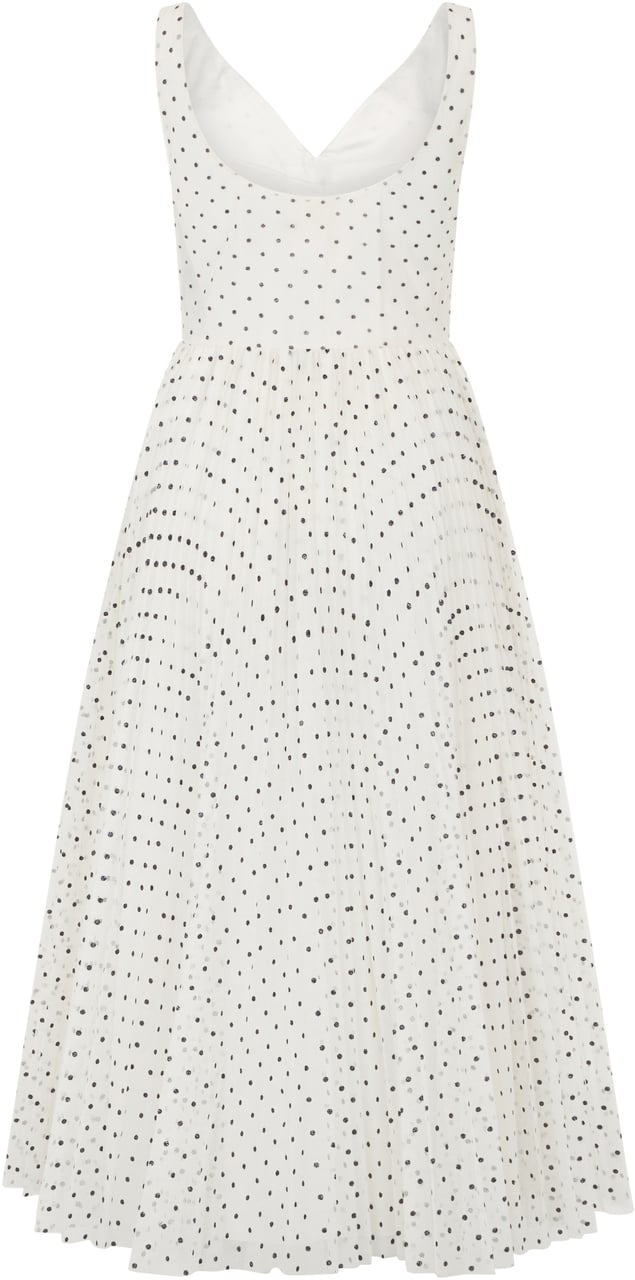 Valentino Elegant white dress with black polka dots, elegant and versatile. Wit