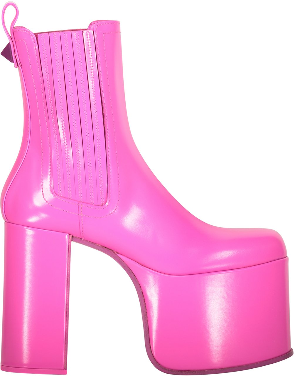 Valentino Pink glossy ankle boots with heel Roze