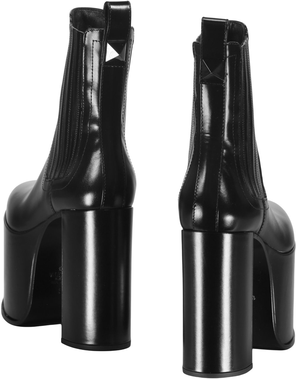 Valentino Shiny black boots with thick soles Zwart