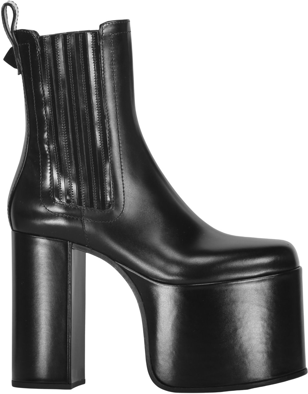 Valentino Shiny black boots with thick soles Zwart