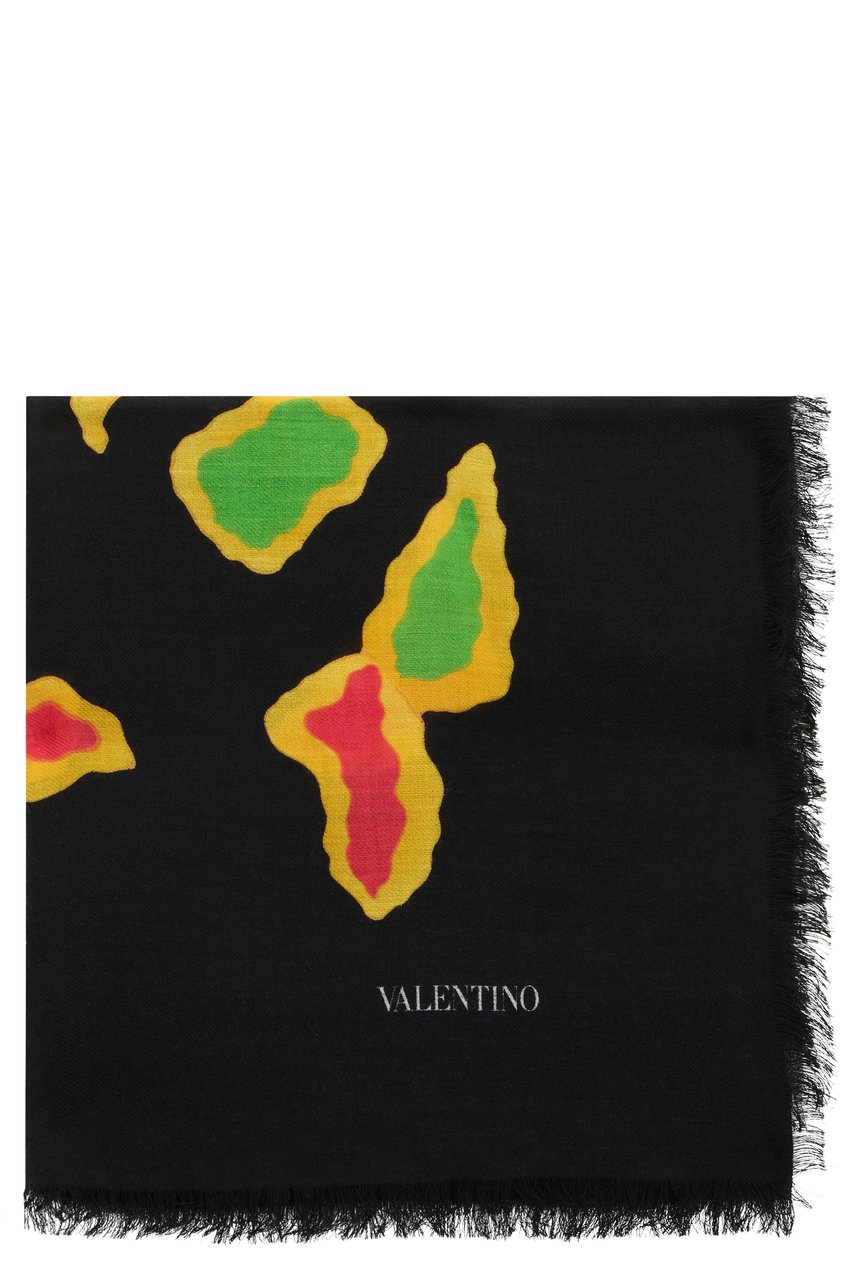 Valentino Soft scarf with abstract patterns Zwart