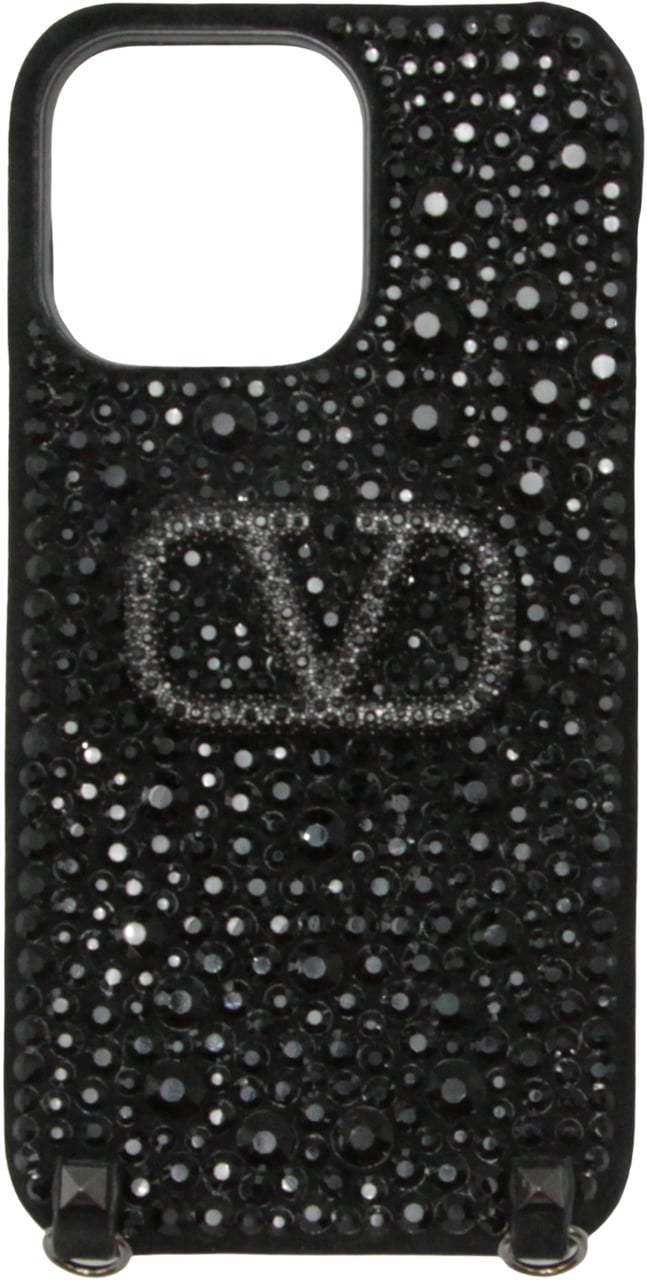 Valentino Iphone 13PRO black minimalist cover in high quality Zwart