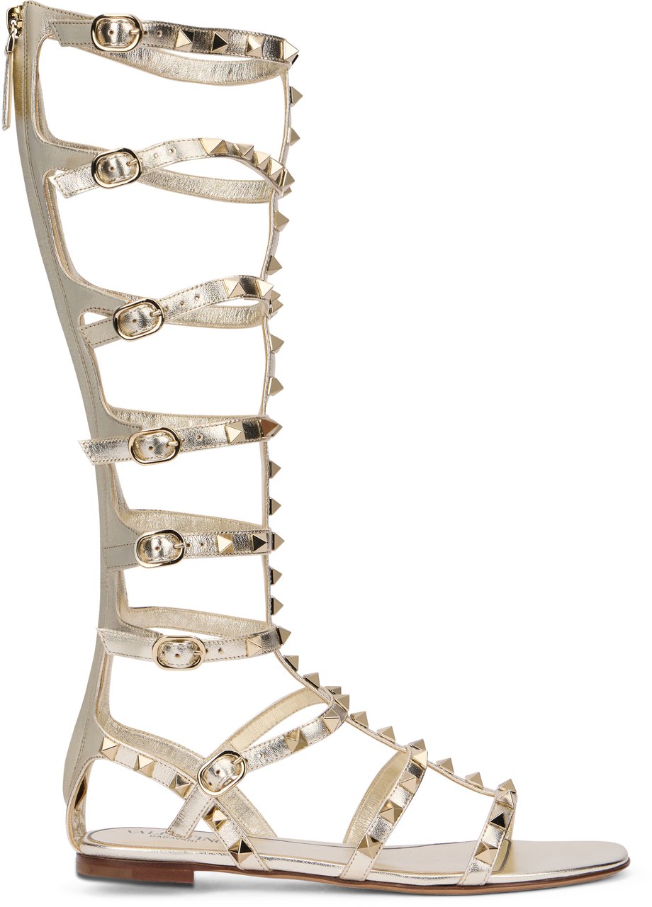 Valentino Low leather sandals Goud