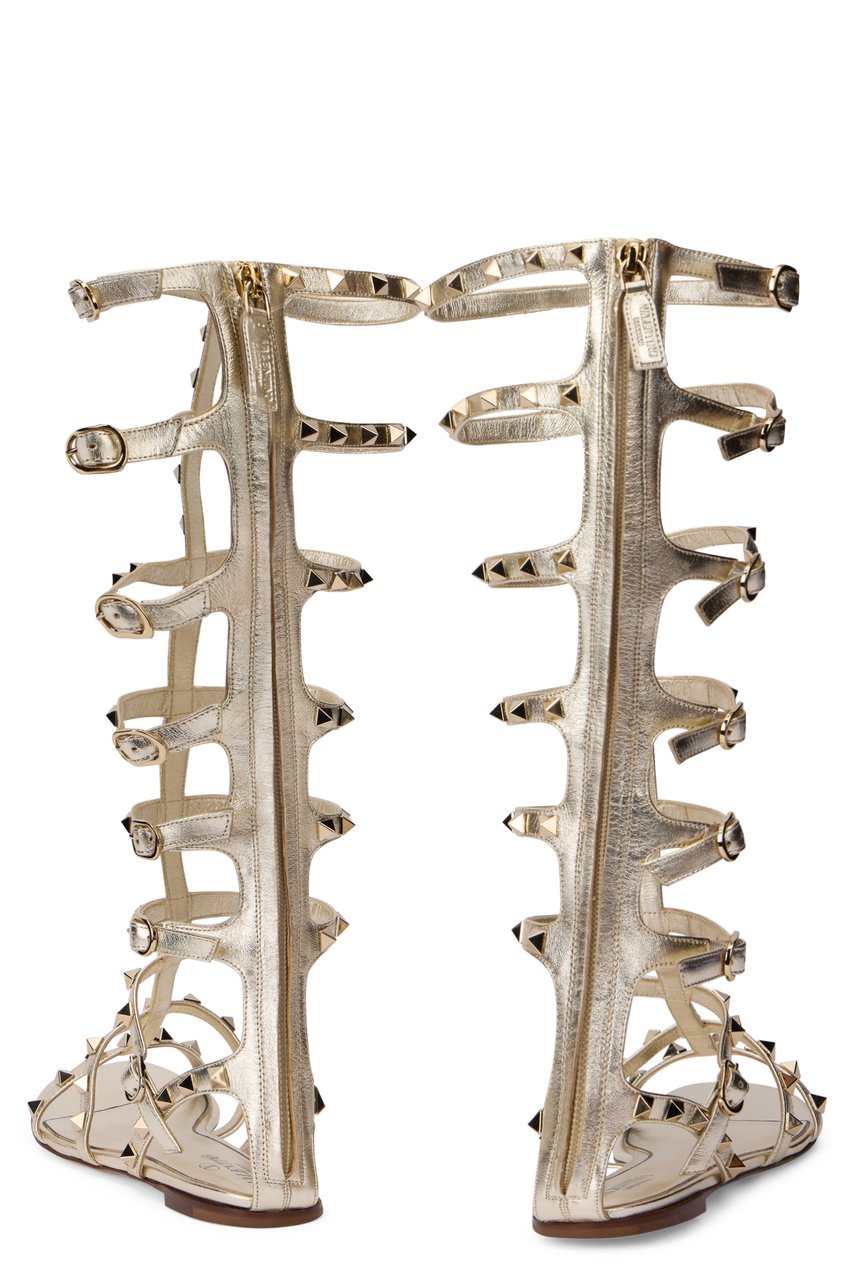 Valentino Low leather sandals Goud