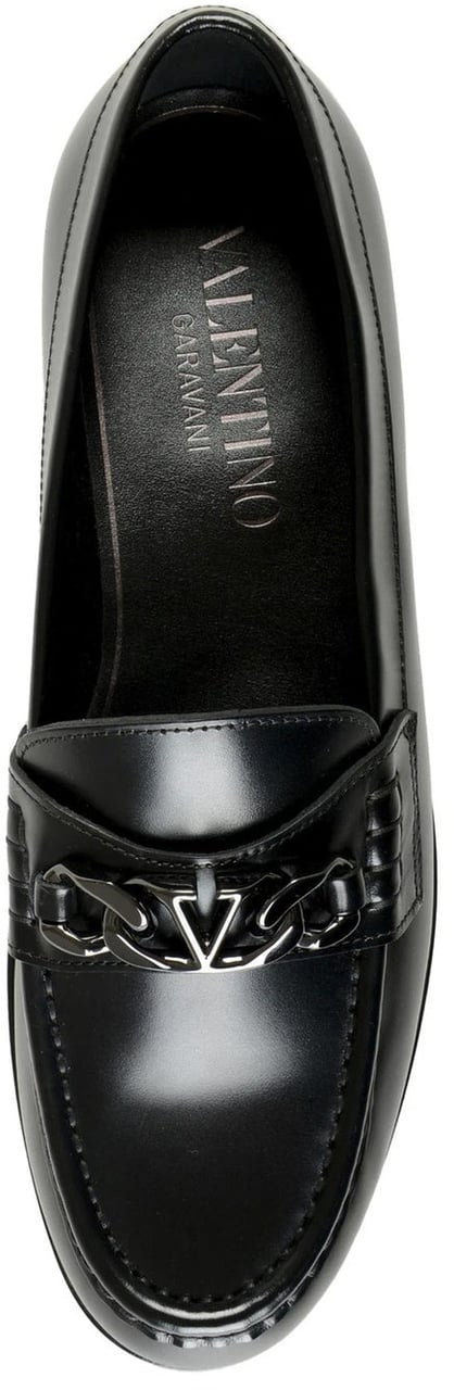 Valentino Garavani Leather Loafers Zwart