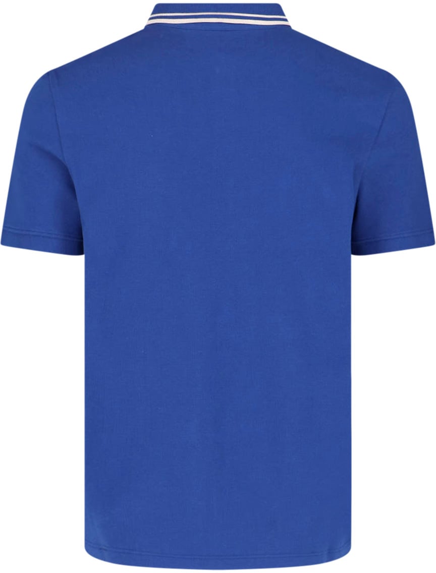 Valentino Logo Polo Shirt In Blue Cotton, Classic Collar Blauw