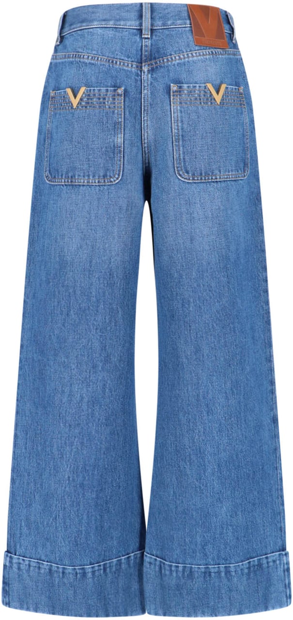 Valentino Straight-Leg Jeans With Classic Mid-Rise Fit Blauw