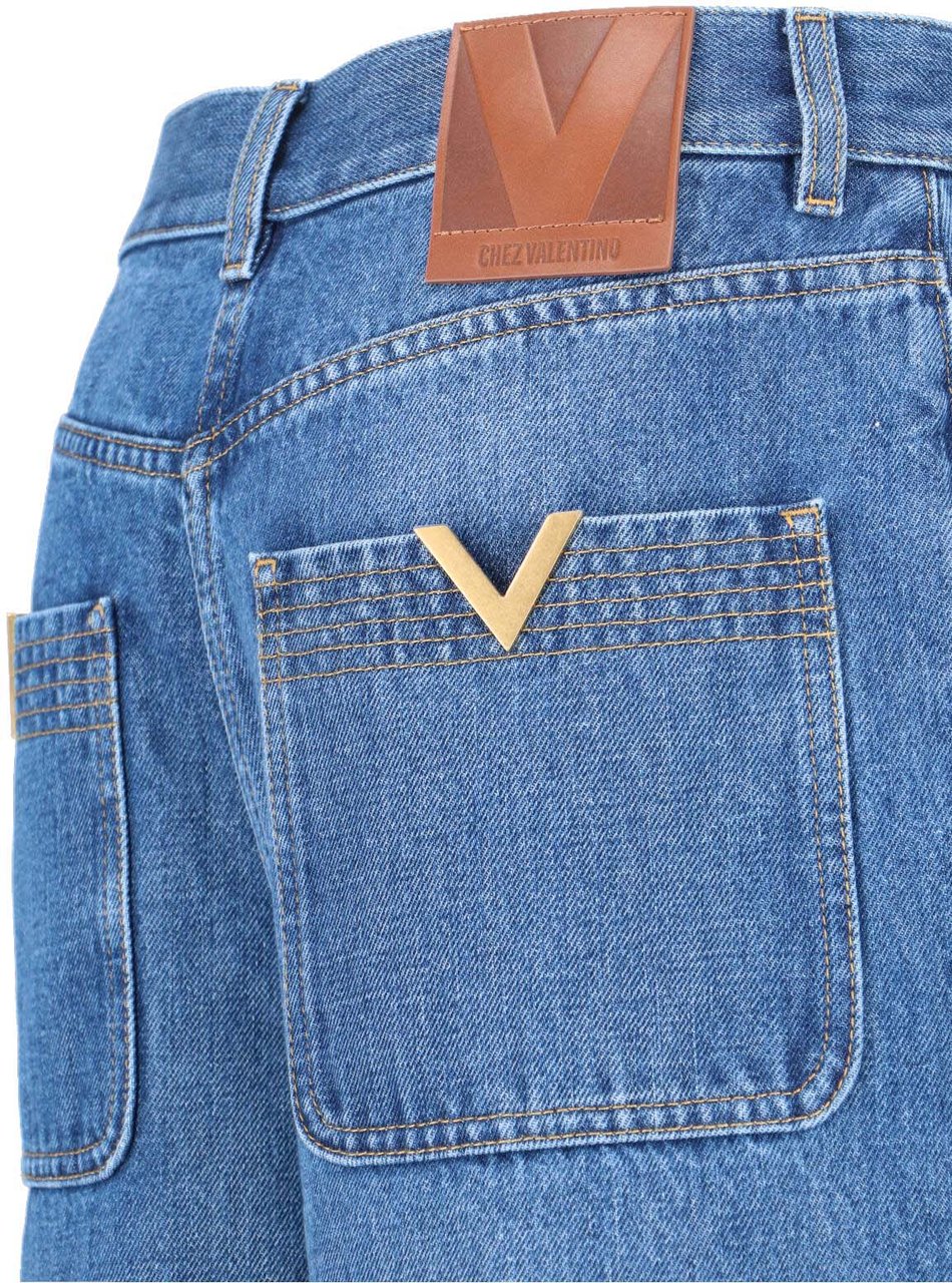 Valentino Straight-Leg Jeans With Classic Mid-Rise Fit Blauw