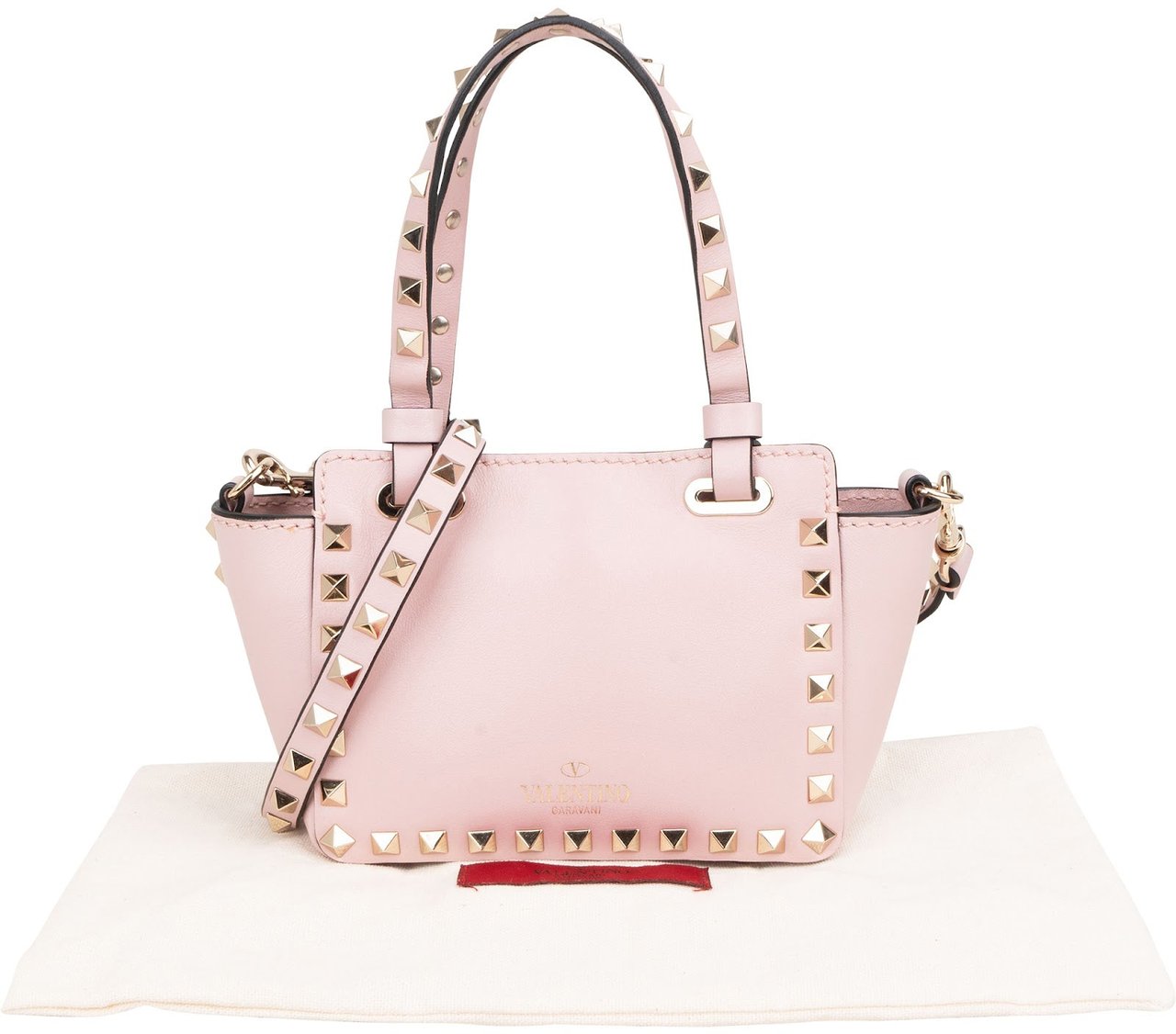 Valentino Valentino Garavani Leather Mini Rockstud Crossbody Handbag Rood
