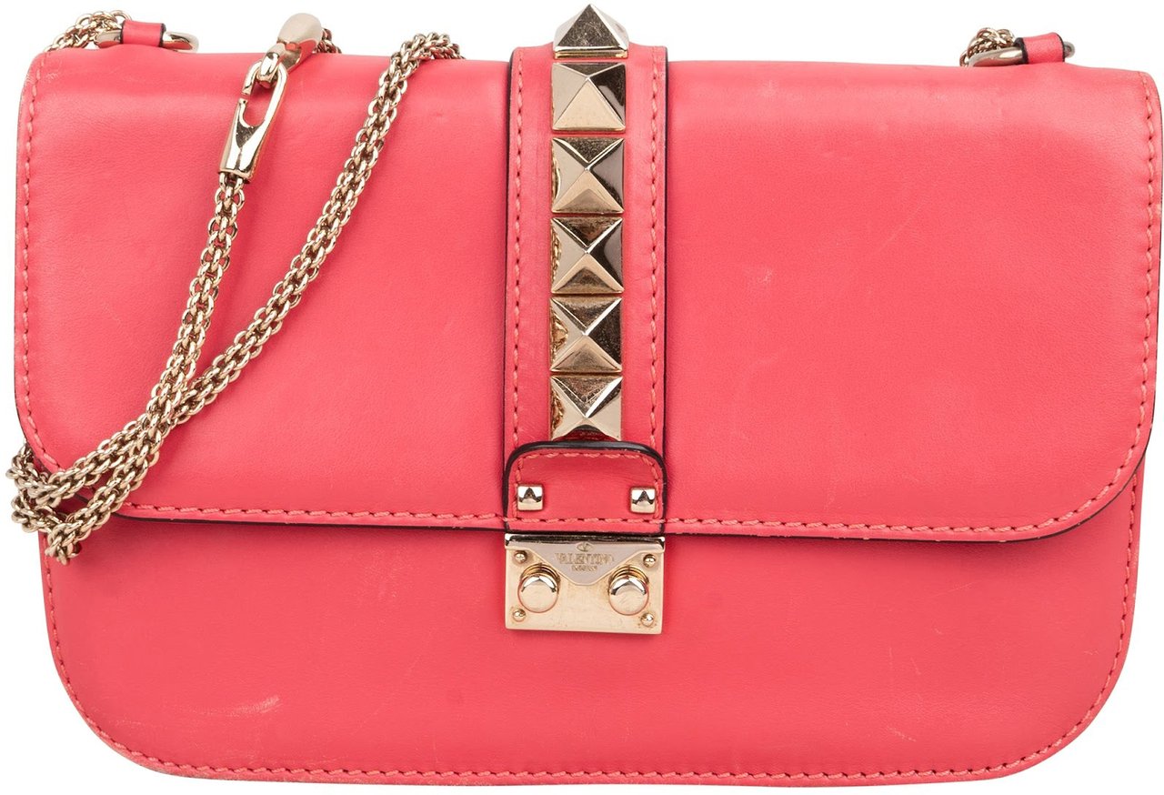 Valentino Valentino Garavani Leather Rockstud Glam Lock Flap Crossbody Bag Divers