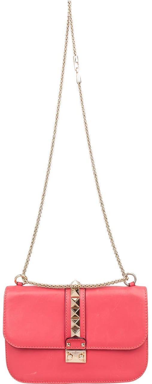 Valentino Valentino Garavani Leather Rockstud Glam Lock Flap Crossbody Bag Divers