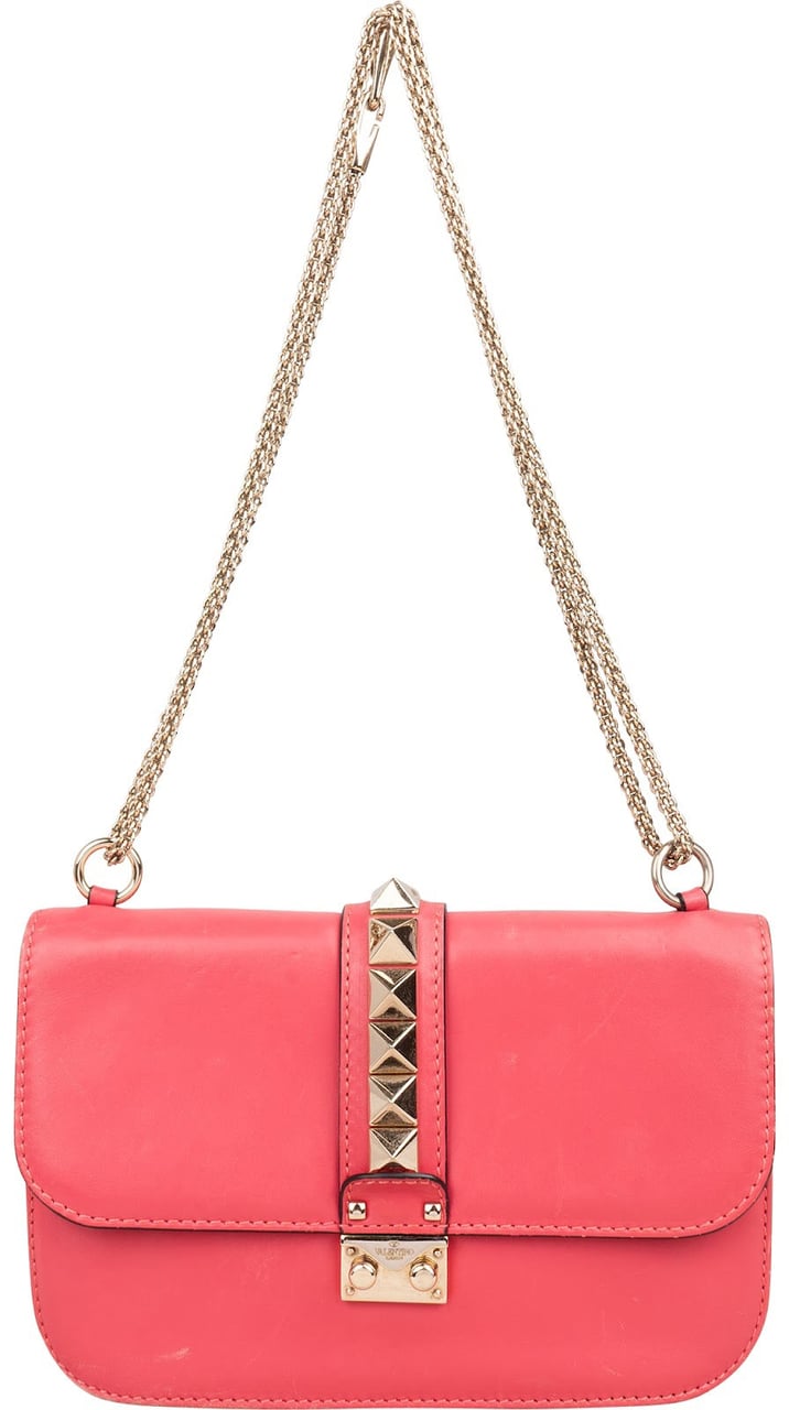 Valentino Valentino Garavani Leather Rockstud Glam Lock Flap Crossbody Bag Divers