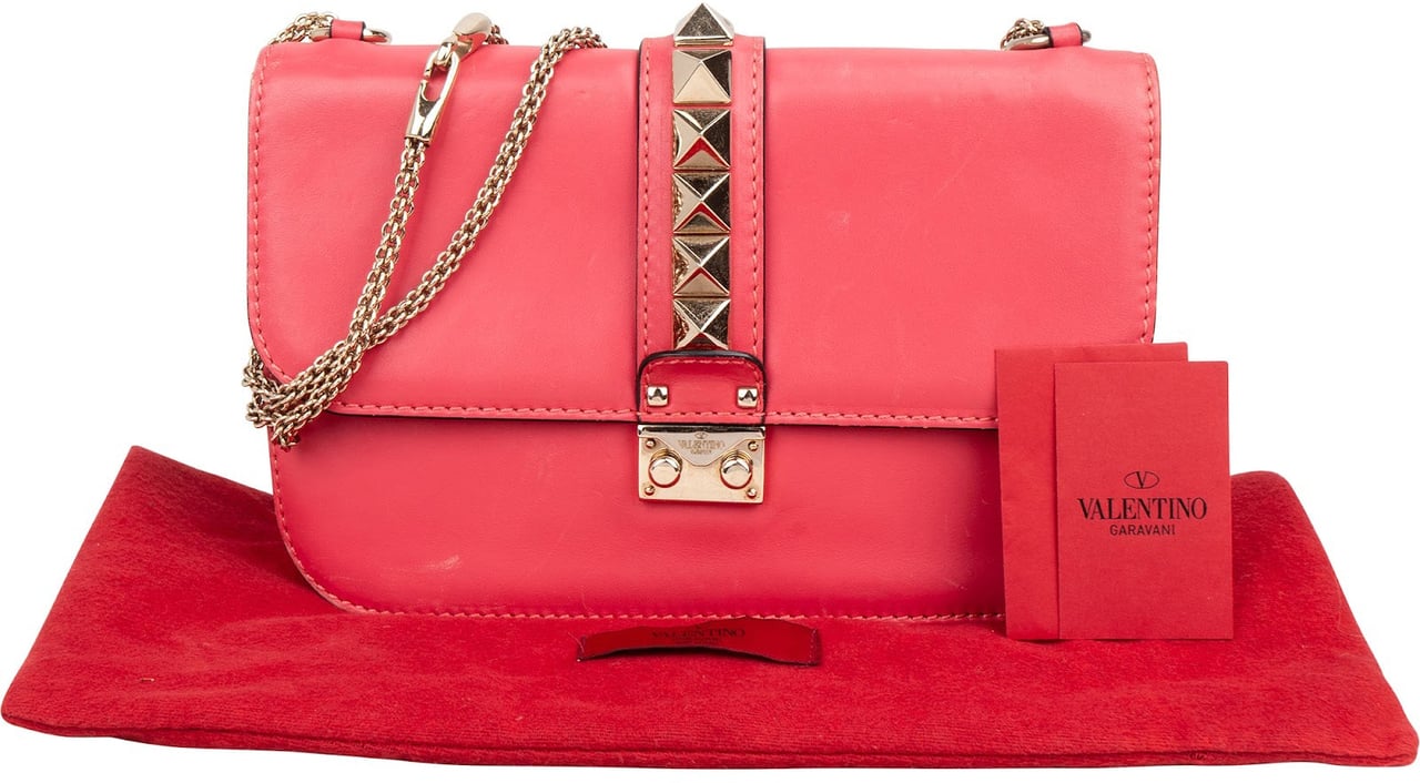 Valentino Valentino Garavani Leather Rockstud Glam Lock Flap Crossbody Bag Divers