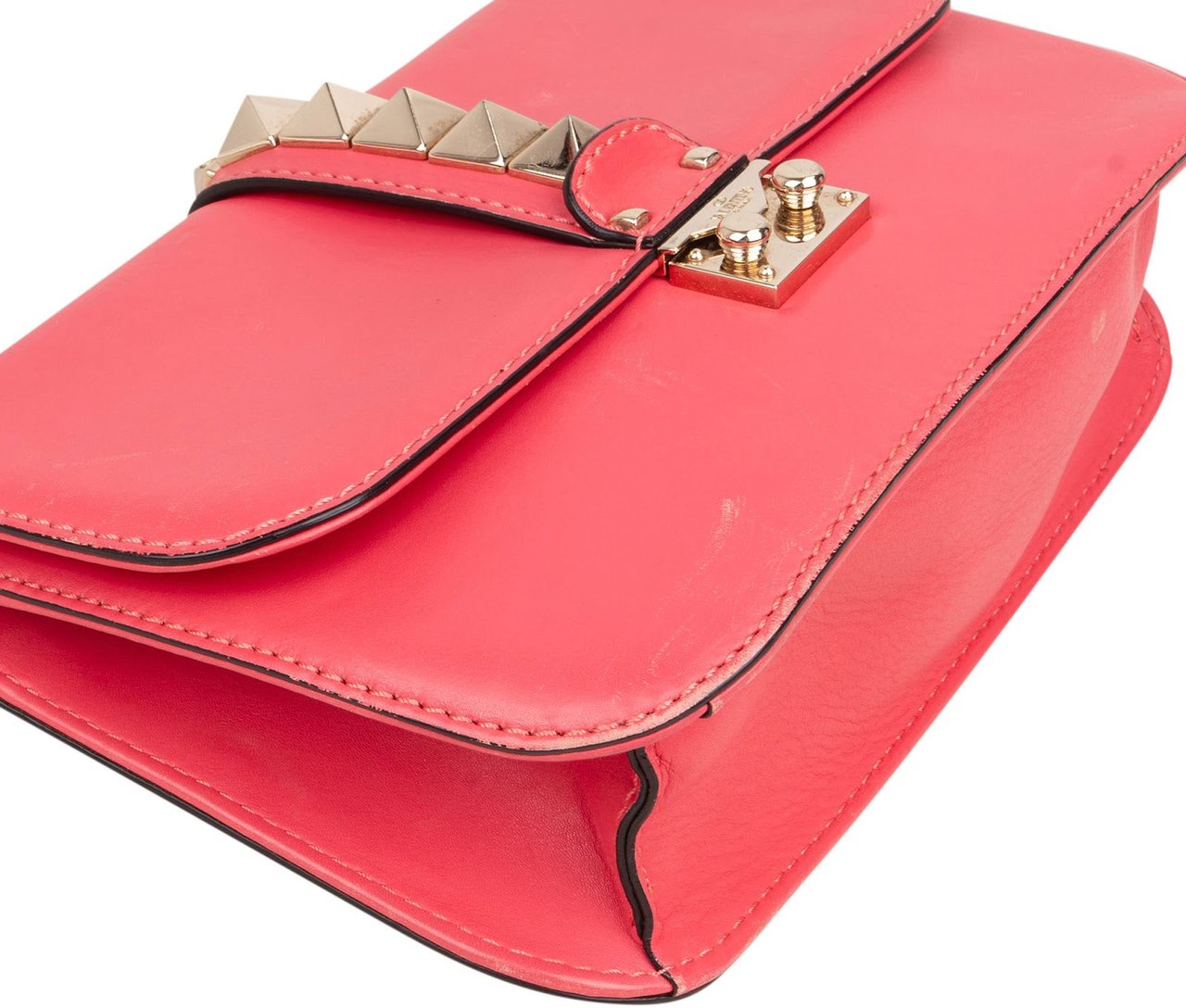 Valentino Valentino Garavani Leather Rockstud Glam Lock Flap Crossbody Bag Divers