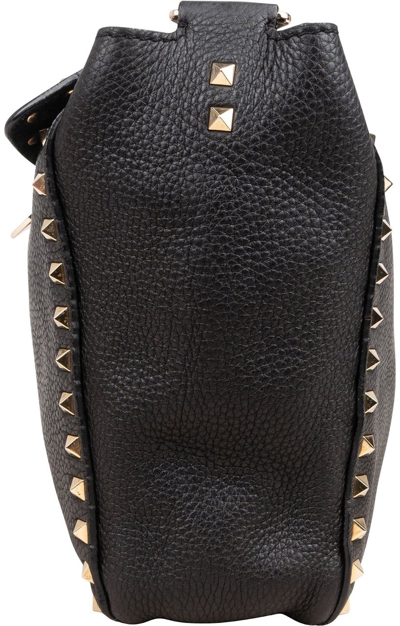 Valentino Valentino Garavani Grained Leather Rockstud Crossbody Bag Zwart