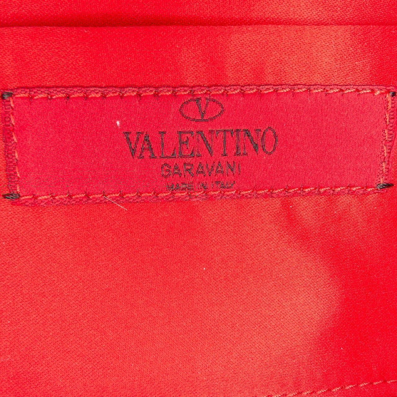 Valentino Satin Pleated Chain Evening Clutch Rood