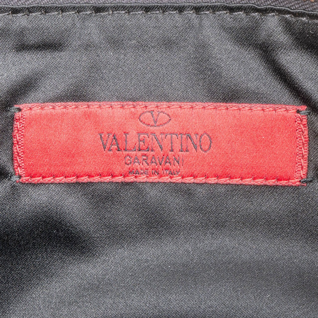 Valentino Black Leather Rockstud Clutch Zwart