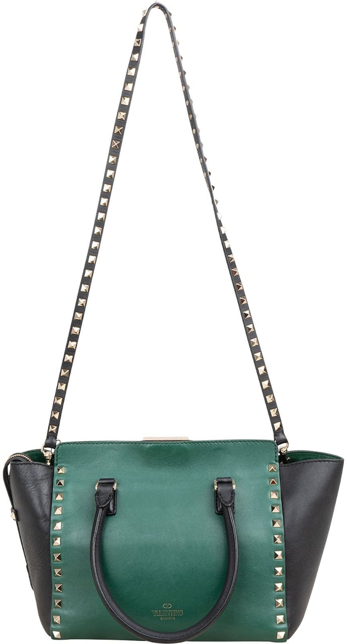Valentino Garavani Bicolor Leather Rockstud Handbag Divers