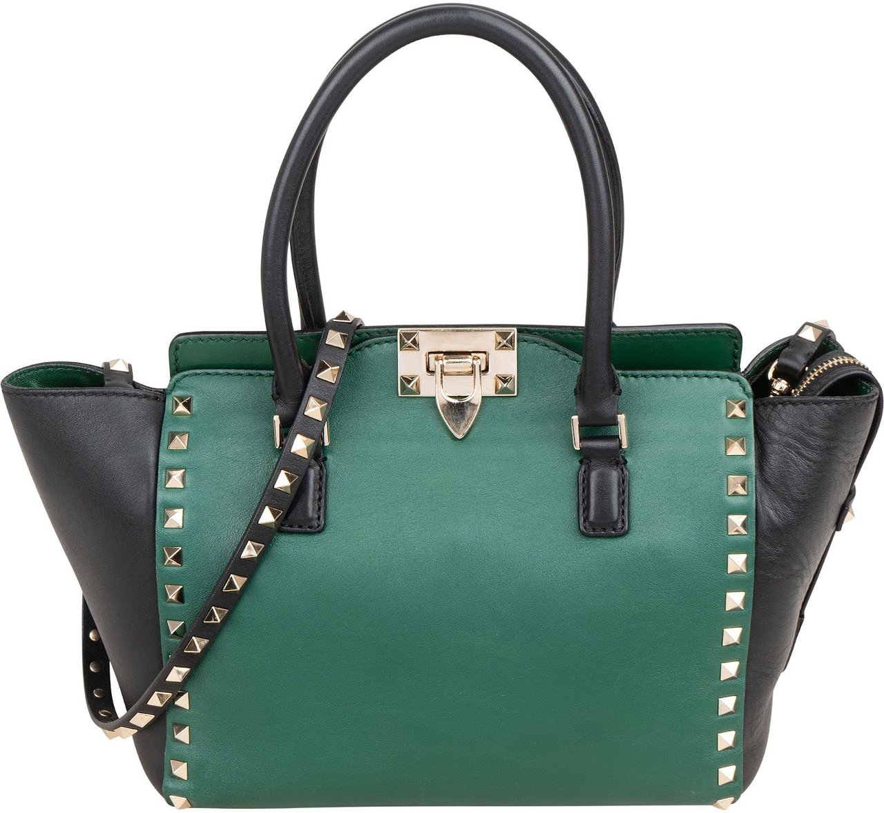 Valentino Garavani Bicolor Leather Rockstud Handbag Divers