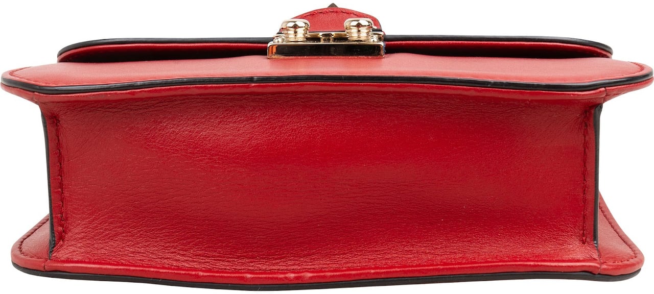 Valentino Garavani Red Leather Rockstud Small Crossbody Bag Rood