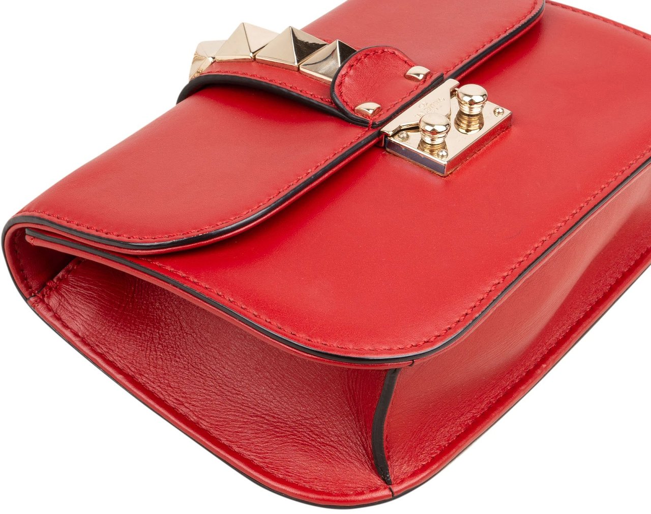 Valentino Garavani Red Leather Rockstud Small Crossbody Bag Rood
