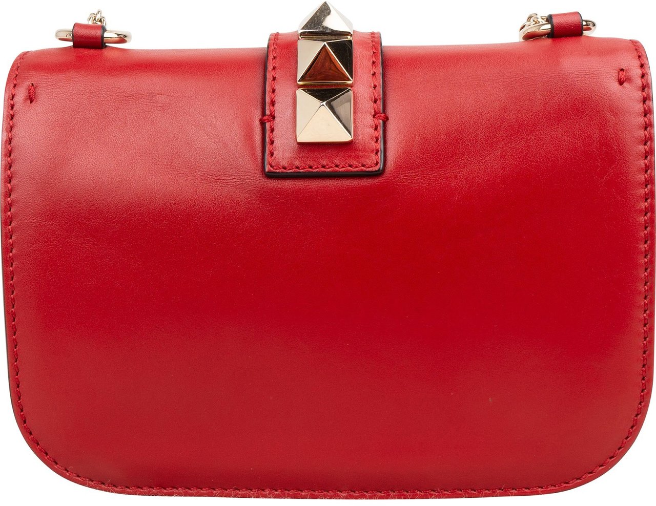 Valentino Garavani Red Leather Rockstud Small Crossbody Bag Rood