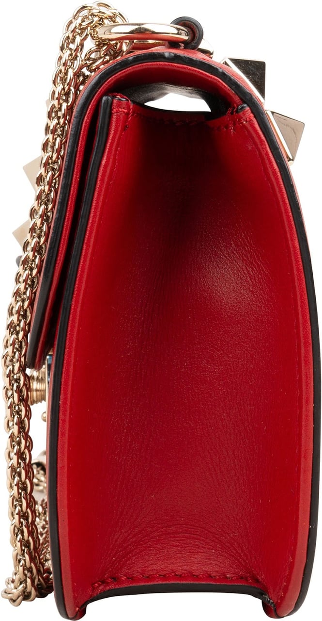 Valentino Garavani Red Leather Rockstud Small Crossbody Bag Rood