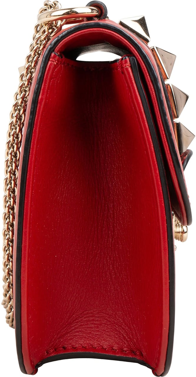 Valentino Garavani Red Leather Rockstud Small Crossbody Bag Rood