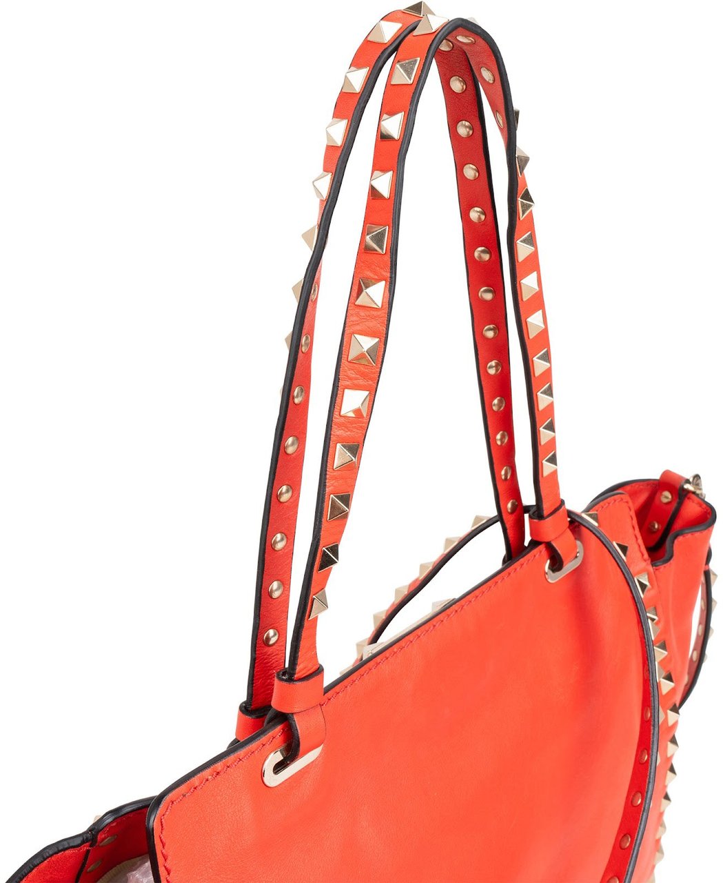 Valentino Garavani Red Leather Rockstud Shopper Handbag Rood